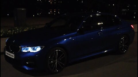 NIGHT G20 Portimao Blue BMW 330i M Aerodynamic LIGHTS ON Double spoke M 791 wheels [4k 60 fps]