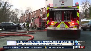 Fire destroys four apartment buildings leaving residents displaced