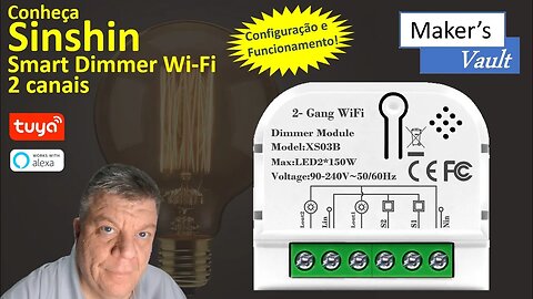 Sinchin Smart Dimmer Wi Fi Tuya de 2 canais – Use com Alexa!