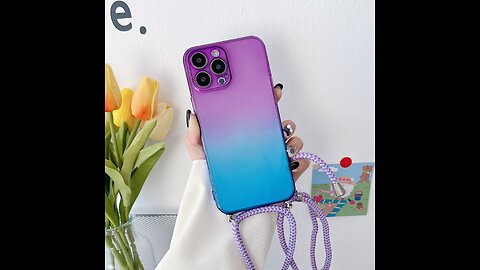 Transparent Phone Case with Cross Collar Strap for iPhone