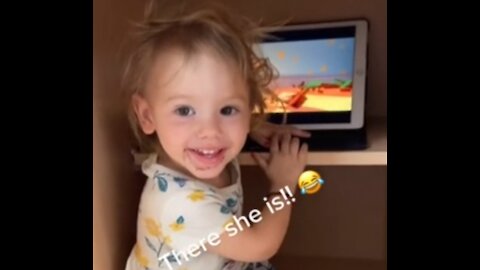 Toddler hides in kitchen cabinet to watch movie