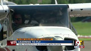 Girl Scouts learning to fly