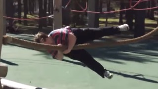 Kid tries to parkour but fails incredibly