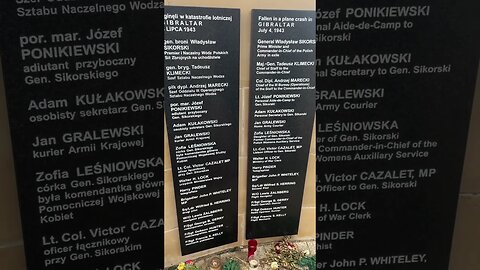 Polska tablica pamiątkowa Gibraltar/Polish Commemoration Plaque of Plane Crash at Gibraltar