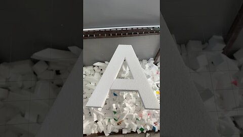 Styrofoam alphabet satisfying cutting