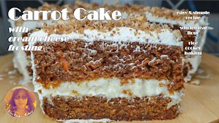 Carrot Cake With Cream Cheese Frosting | Easy & Simple Recipe | EASY RICE OOKER CAKE RECIPES