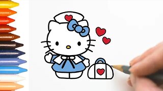 COMO DESENHAR HELLO KITTY MÉDICA - MUITO FÁCIL DE FAZER #hellokitty #desenho #medicare