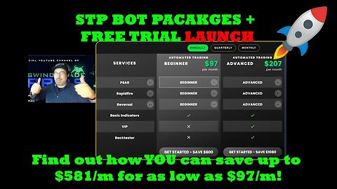 STP Trading Bot Packages + Free Trial LAUNCH - SAVE up to $581 a month for as low as $97 a month!