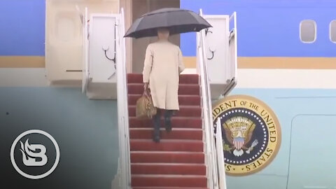 Joe Biden Nearly Falls Again Walking up the Stairs to Air Force One