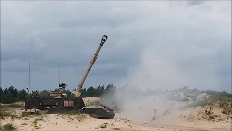 U.S. Army M109 Paladin Howitzer Live-Fire Training in Latvia