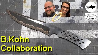 Copper Damascus Hunting Knife - Collaboration with B.Kohn!