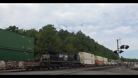 NS intermodal with a DPUwho at the brick yard