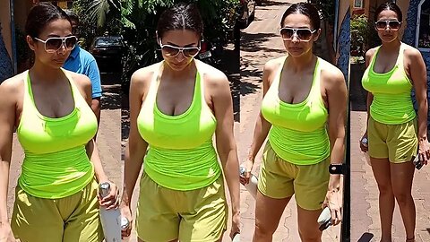 Baapre!! Baap SOO.. 😱😲 Malaika Arora Looks Bombshell In Yellow Sando With HOt Shorts At Diva Yoga