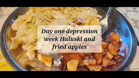 Day one depression week Haluski and fried apples. Sorry guys 1st one was missing a segment