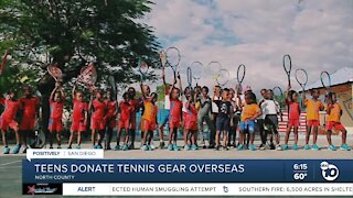 Nonprofit run by San Diego teens gives tennis gear to under-served countries