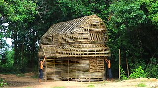 How To Build Amazing Modern Bamboo House With Two Story Bamboo House In Jungle