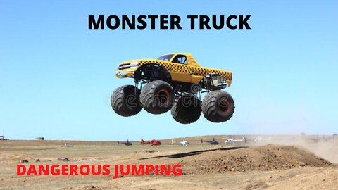 Monster Truck Dangerous Jumping,Truck Jumping,Truck Racing.Dangerous Driving,