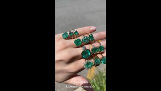 Certified fine no oil Colombian emerald and diamond jewelry collection
