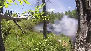 Blowing up a beaver dam - big explosion