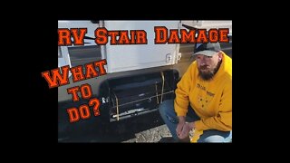 Check out this RV stair damage and what we will do about it.