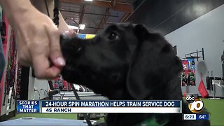 24-hour spin marathon helps train service dog