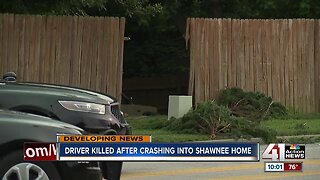 Driver killed after crashing into Shawnee home