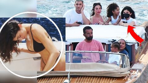 Kylie Jenner wore a tiny black bikini on board a luxury yacht