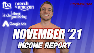 November 2021 Passive Income Report (Amazon FBA, Merch, KDP, Print on Demand, Google Ads)