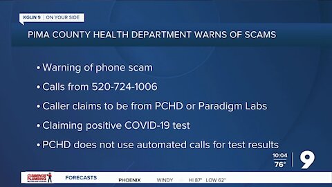 Pima County Health Department warns of potential phone scams