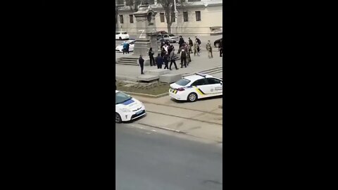 Dnipropetrovsk Ukrainian police arrest people because of the Z sign on a monument What a crime!