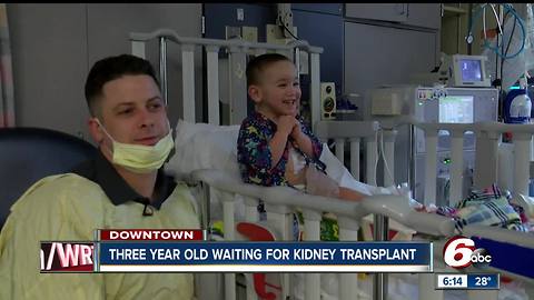 3-year-old Indy boy waiting for kidney transplant
