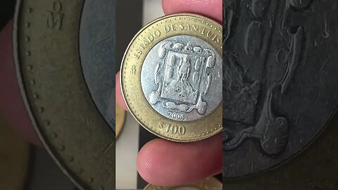 Luis Potosi Bimetallic Large MEXICAN SILVER Coin, Amazing #coin #silver #coinsale #money