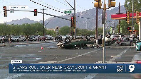 Live Look: Two cars roll over at Grant and Craycroft