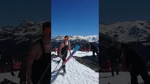 Snow Ski Water Slide Challenge Grimentz #shorts