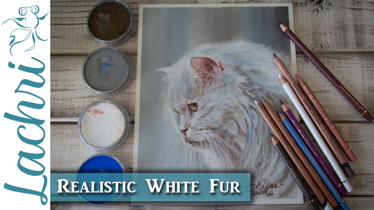 Tips for drawing white fur in colored pencil & Pan Pastels Lachri