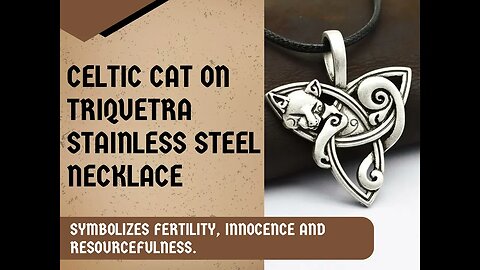 Celtic Cat on Triquetra Stainless Steel