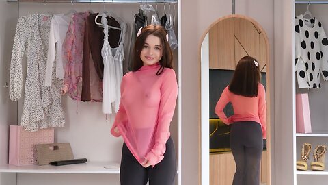 [4K]Fully Transparent Haul 2024 | See through clothes with Olya | Rose transparent sweater