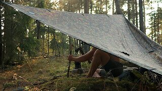 3 Day NORDIC ISLAND Camping: Sleeping in Rain, Archery, Bushcraft ASMR
