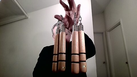 Small Beige Colored Nunchakus From London England , Just Swing No Talk