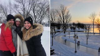 Ce sentier glacé à 1 h 30 de Montréal donne sur un paysage enneigé enchanteur