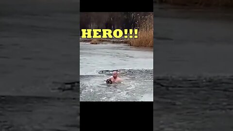Man plunges in Freezing water to save Trapped Dog! #heroic