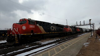 CN 2892 CN 2249 & CN 5764 Manifest Train Eastbound In Ontario