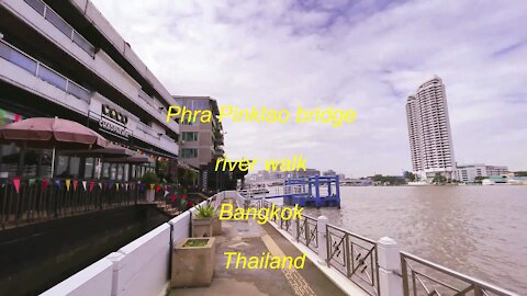 Phra Pinklao bridge river walk in Bangkok Thailand
