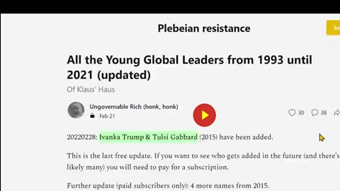 WEF - NAMING NAMES: YOUNG GLOBAL LEADERS - TRILATERAL COMMISSION & THE GROUP OF 300