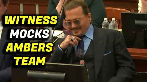 Johnny Depp Laughing As Witness Destroys Amber Heards Team