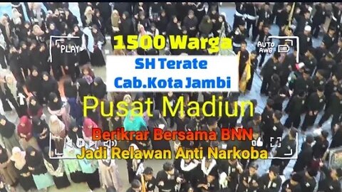 1500 Warga SH Terate Cab.Kota Jambi Pusat Madiun Berikrar Bersama BNN Jadi Relawan Anti Narkoba