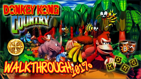 Donkey Kong Country [SNES] - Walkthrough 101% / All Bonus & Kong Letters