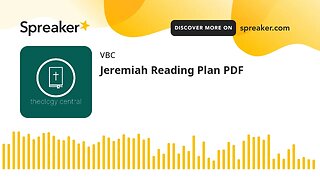 Jeremiah Reading Plan PDF