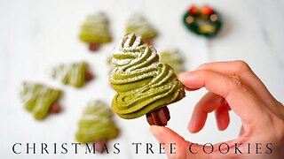 聖誕樹曲奇 抹茶可可口味 ┃Christmas Tree Cookies