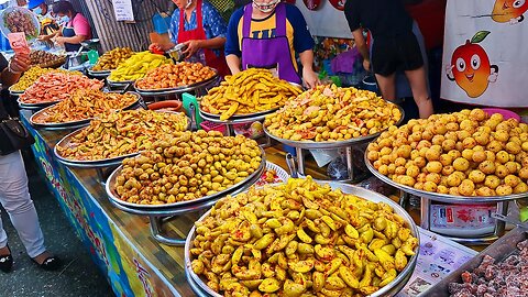 Amazing Spice, Sweet, Sour Pickled fruit - Thai traditional desserts / Thailand Street Food Bangkok